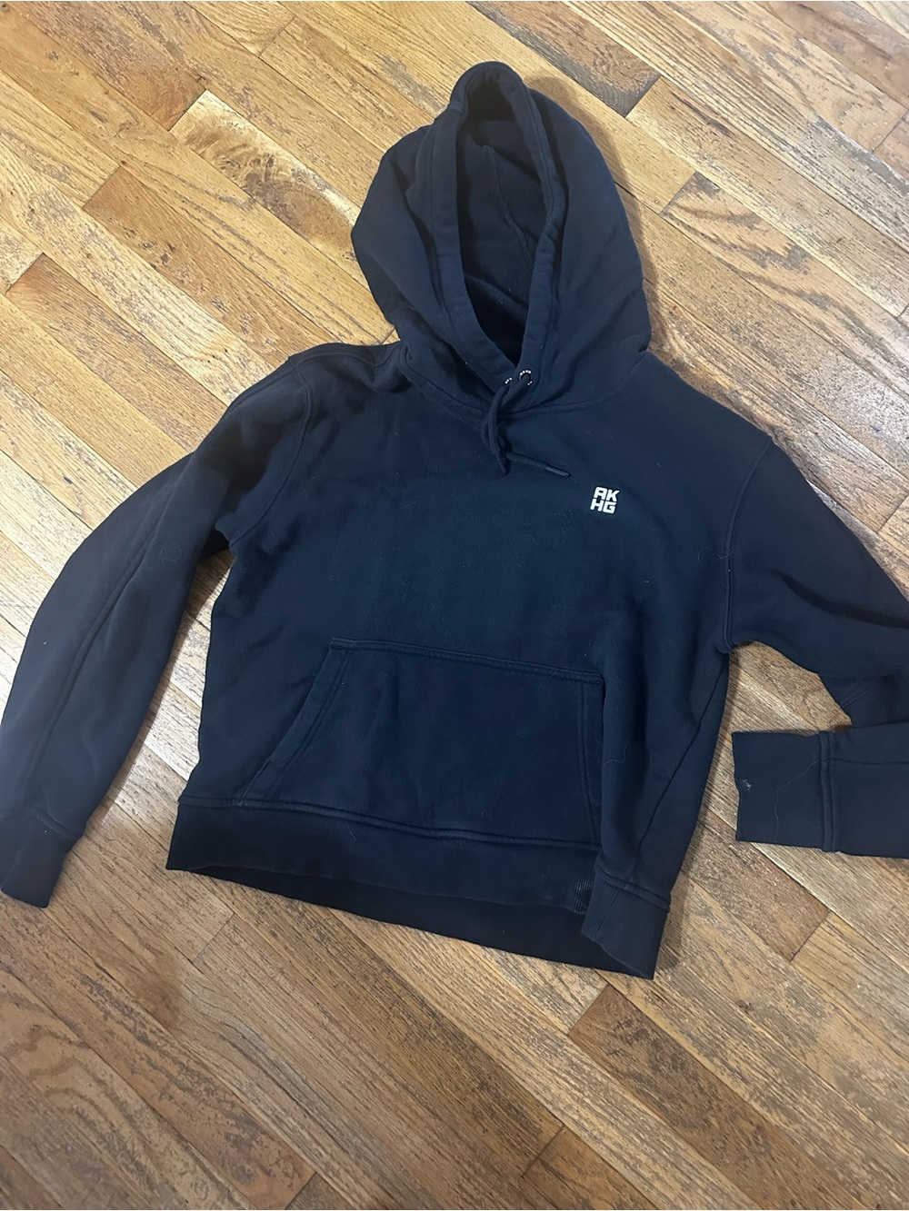Black Pullover Hoodie with Small Chest Logo